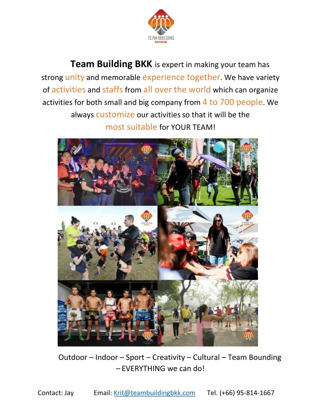 team building bkk is expert in making your team