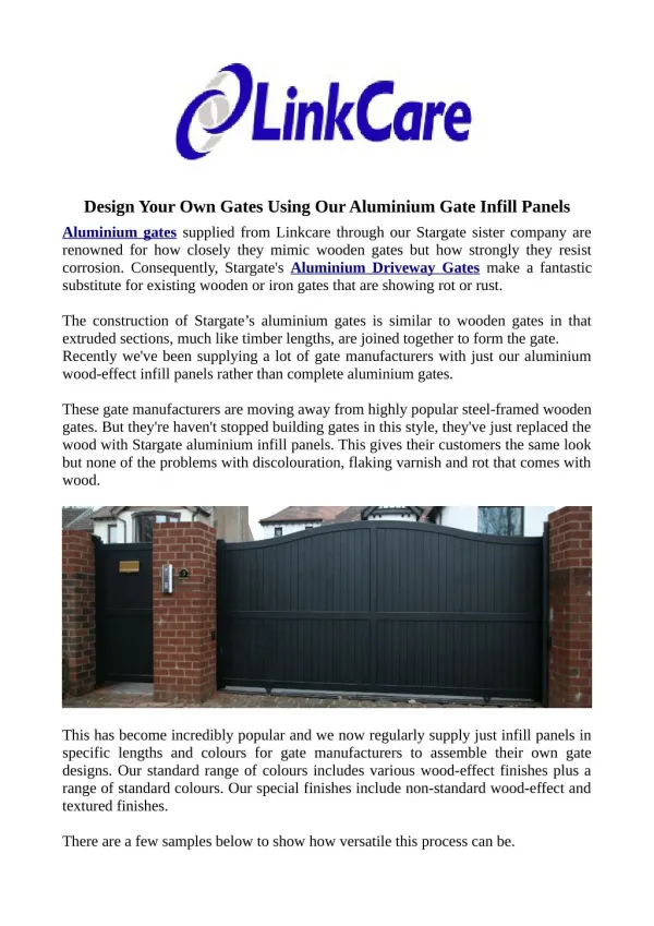 Design Your Own Gates Using Our Aluminium Gate Infill Panels