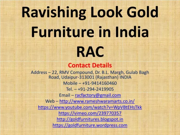 Ravishing Look Gold Furniture in India RAC