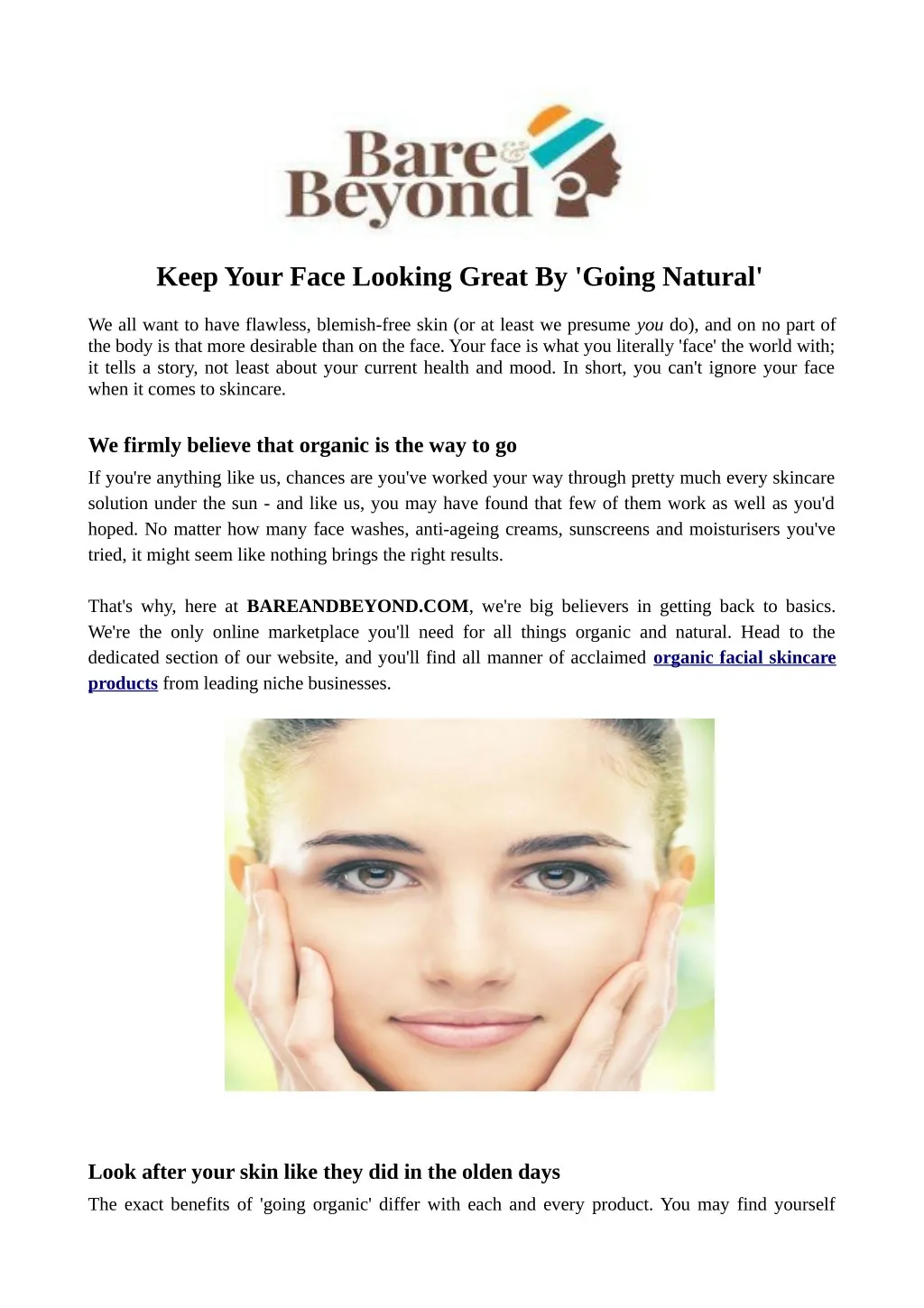 keep your face looking great by going natural