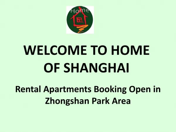 Rental Apartments Booking Open in Zhongshan Park Area