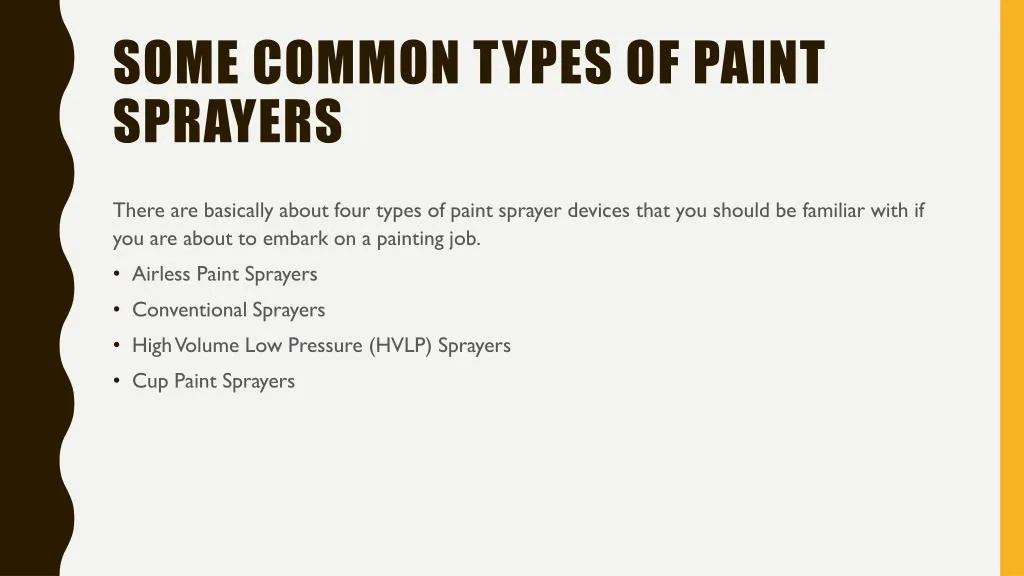 some common types of paint sprayers