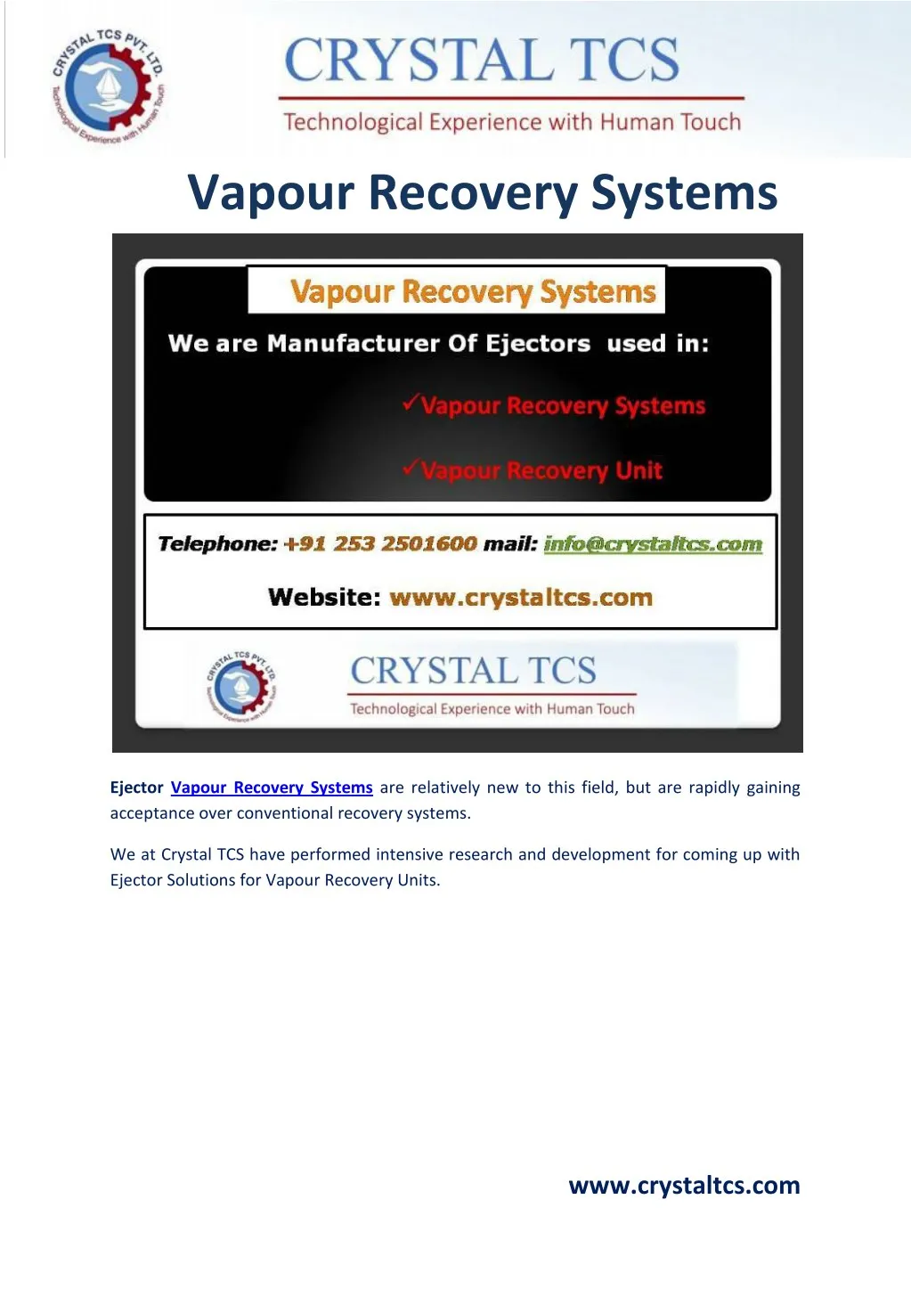 vapour recovery systems