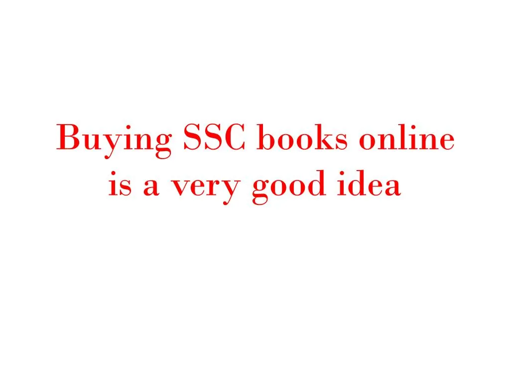 buying ssc books online is a very good idea