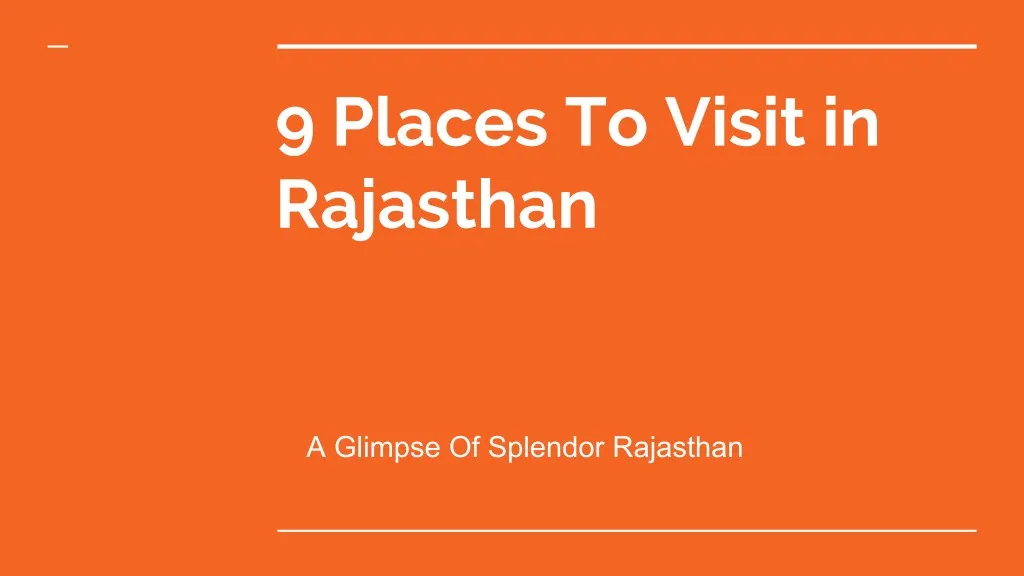 9 places to visit in rajasthan