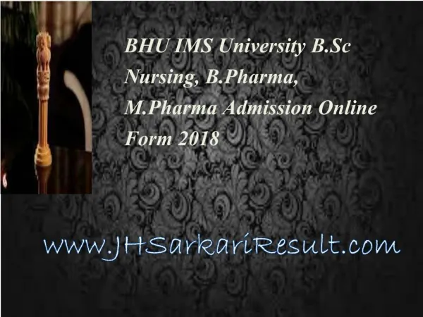 BHU IMS University B.Sc Nursing, B.Pharma, M.Pharma Admission Online Form 2018