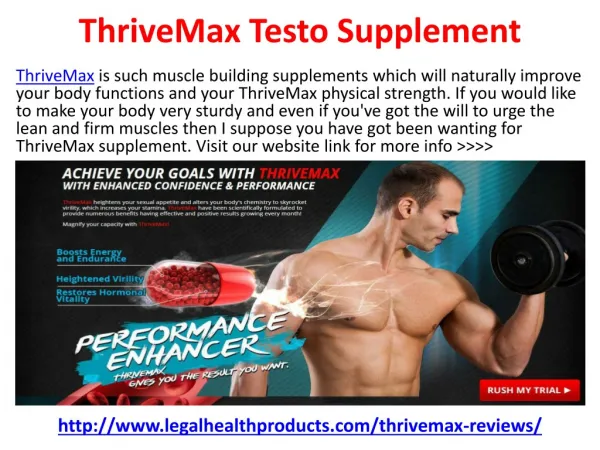 Thrive Max Testosterone Booster Supplement
