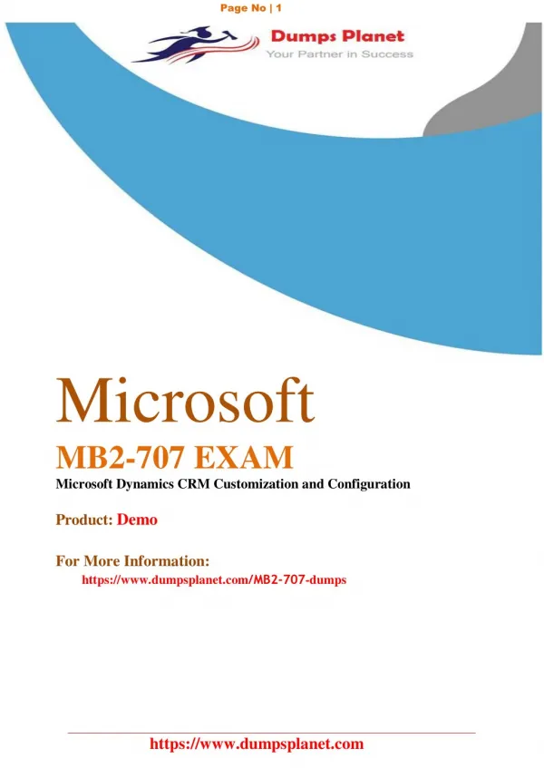 Latest MB2-707 pdf practice exam questions