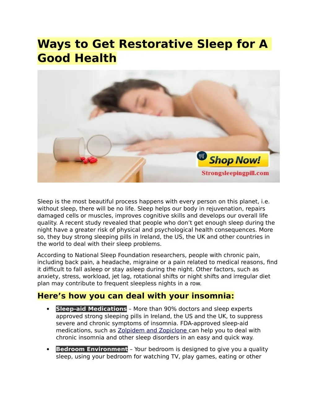 ways to get restorative sleep for a good health