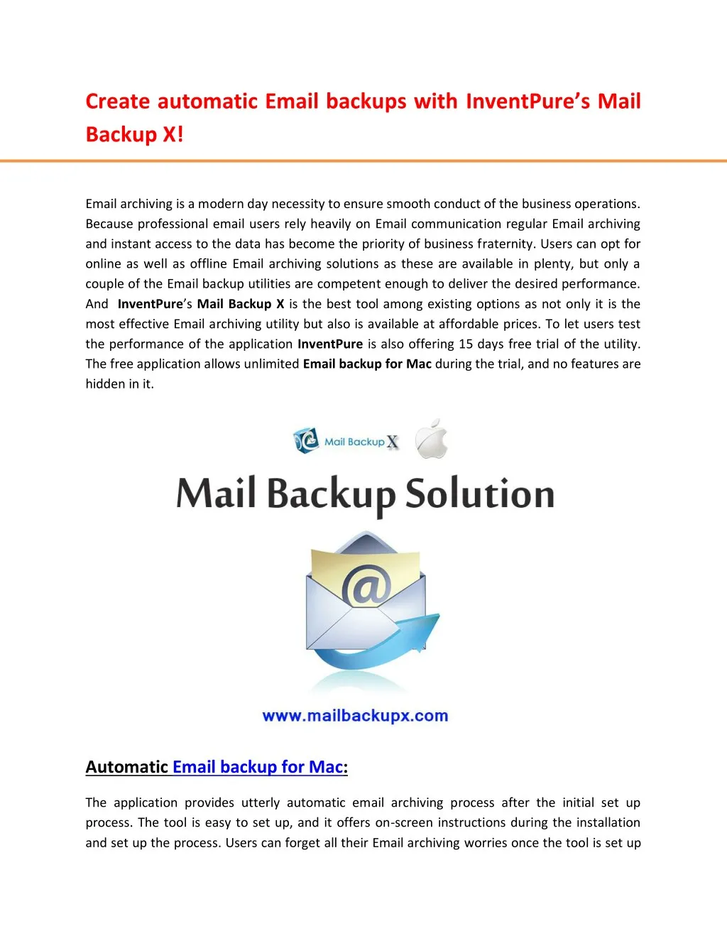 create automatic email backups with inventpure