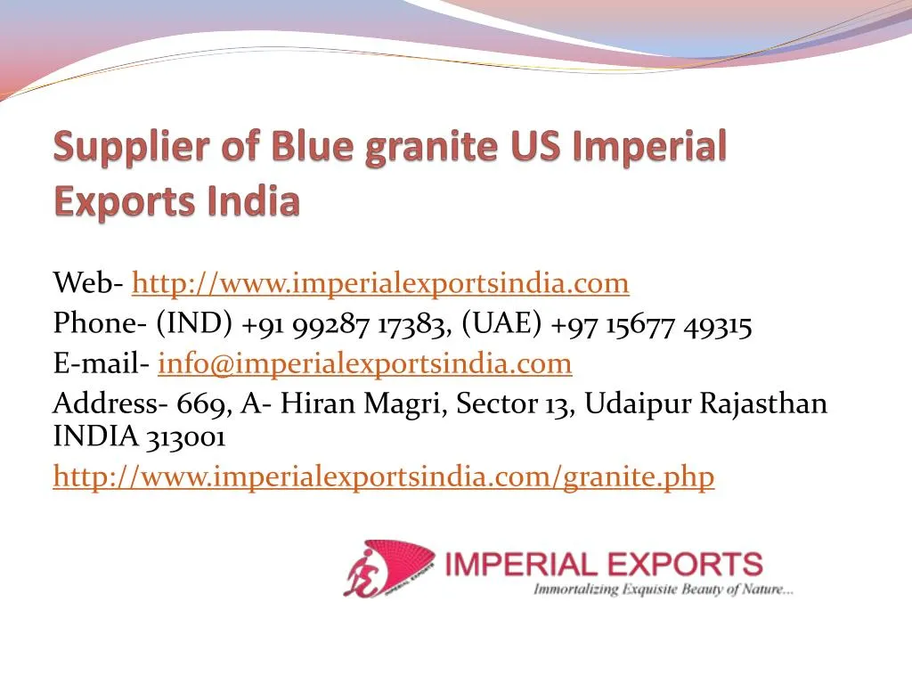 supplier of blue granite us imperial exports india