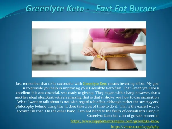 Greenlyte Keto - An Easy Technique Eliminate Weight