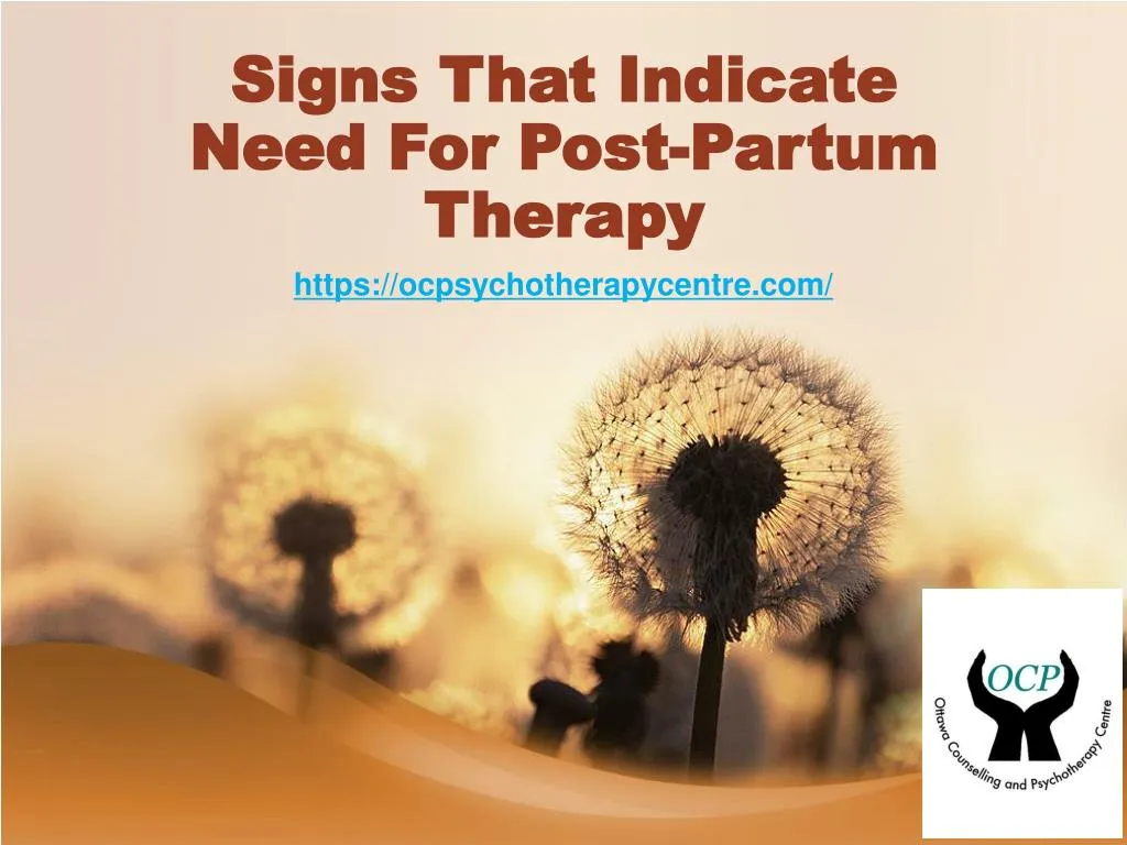 signs that indicate need for post partum therapy