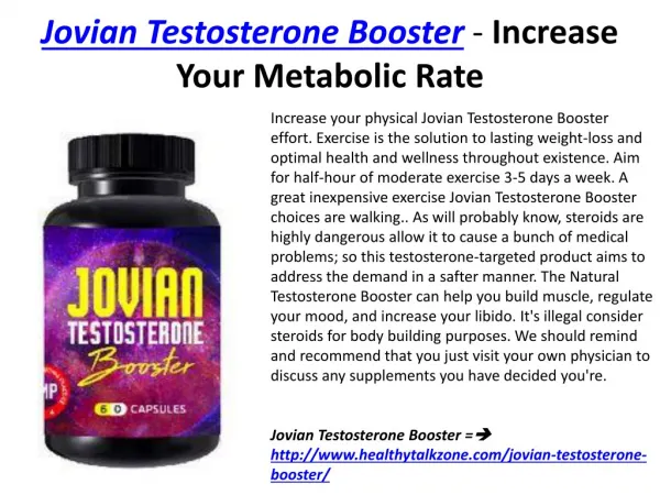 Jovian Testosterone Booster - Get A Strong Stamina
