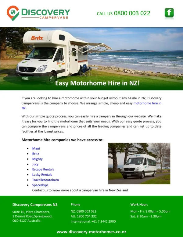 Easy Motorhome Hire in NZ!