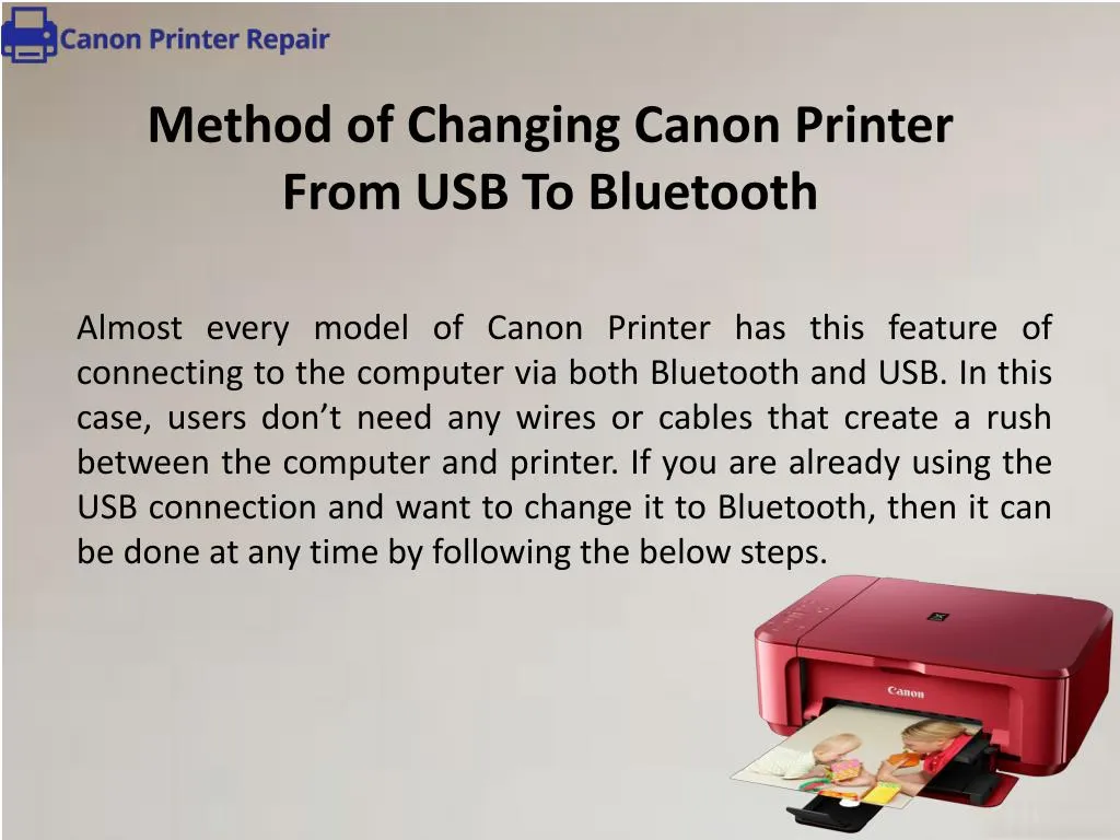 method of changing canon printer from