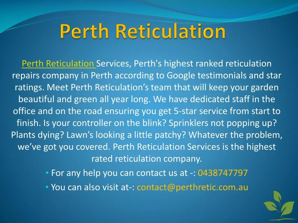 perth reticulation