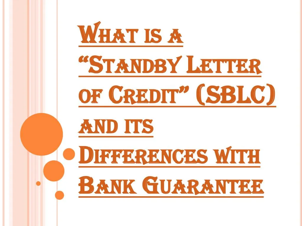 what is a standby letter of credit sblc and its differences with bank guarantee