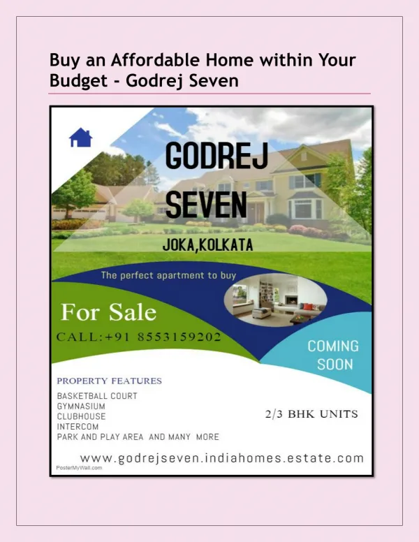 Buy an affordable home within your budget-Godrej Seven