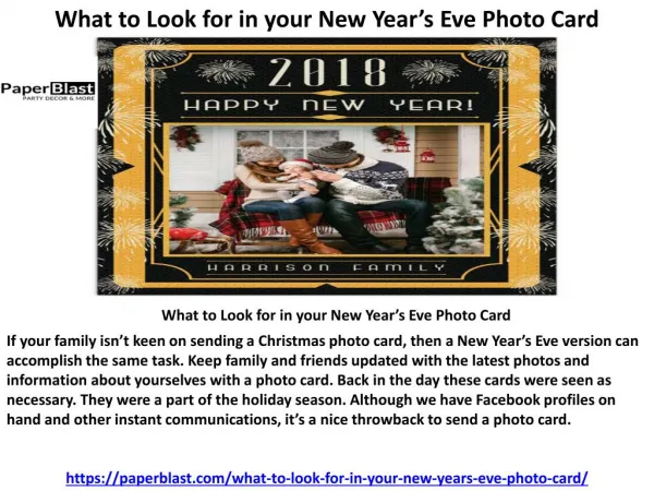 What to Look for in your New Year’s Eve Photo Card