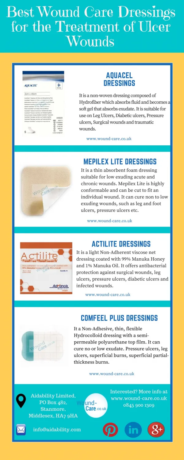 Best Wound Care Dressings for Treatment of Ulcer Wounds