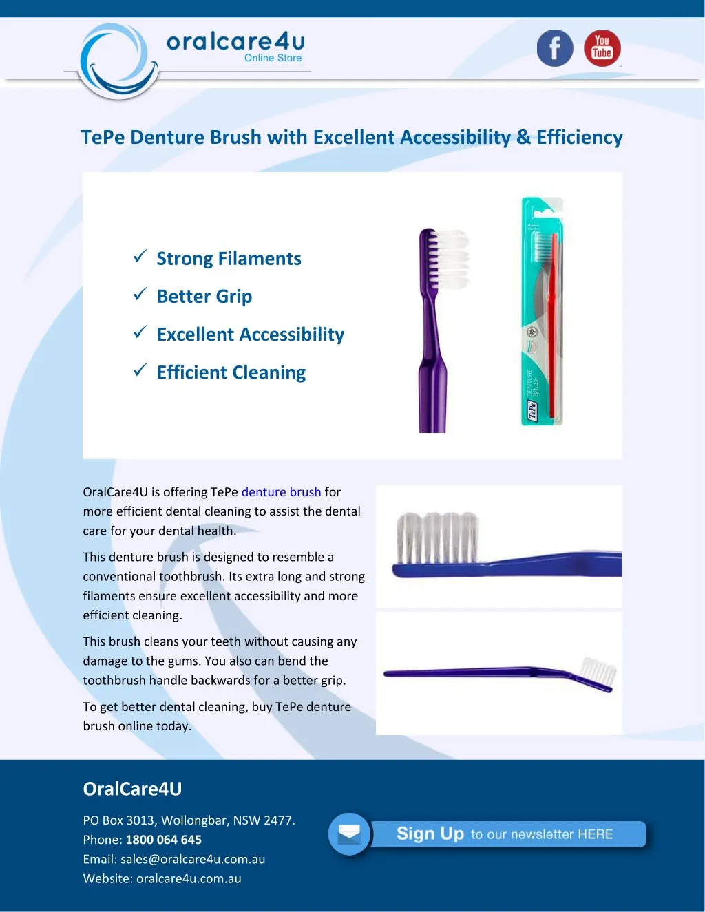 tepe denture brush with excellent accessibility