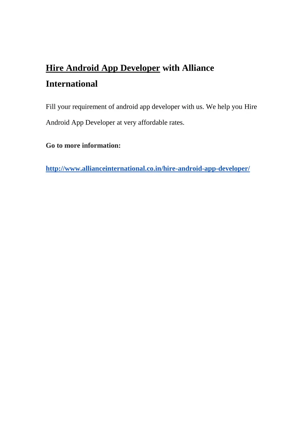 hire android app developer with alliance