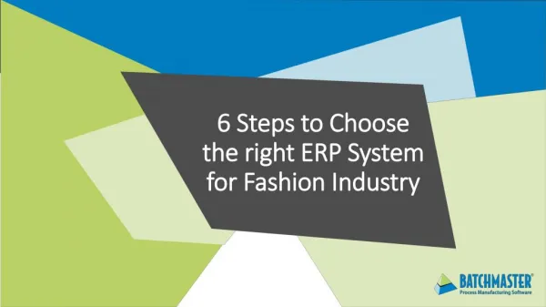 6 Steps to Choose the right ERP System for Fashion Industry