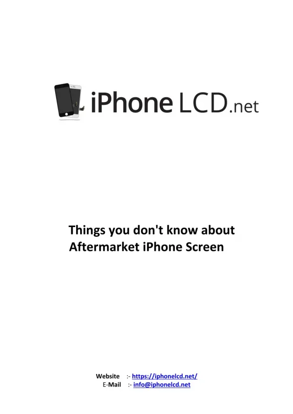 Things You Don't Know About Aftermarket iPhone Screen