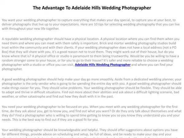 Adelaide Hills Weddings