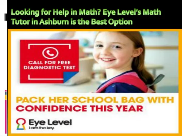 Looking for Help in Math? Eye Levelâ€™s Math Tutor in Ashburn is the Best Option