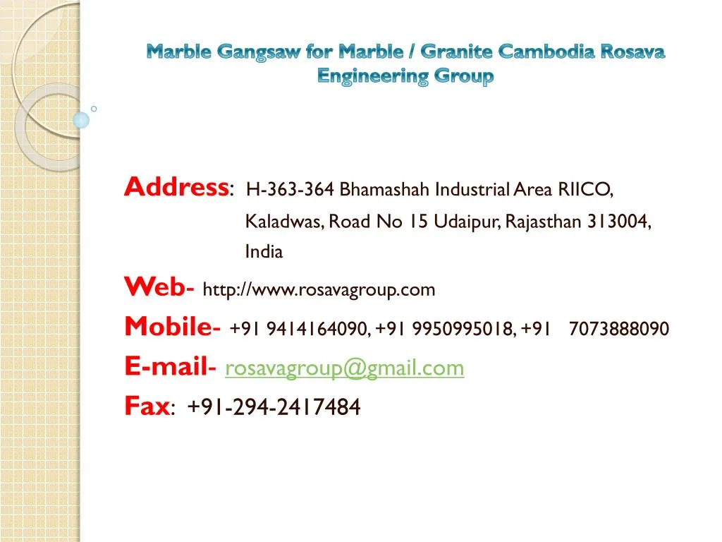 marble gangsaw for marble granite cambodia rosava engineering group