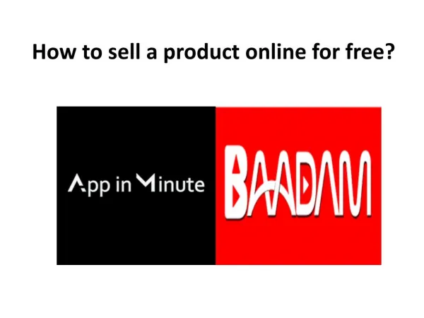 How to sell a product online for free?