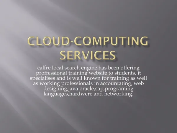 where to find the best CLOUD-COMPUTING training institutes in ameerpet