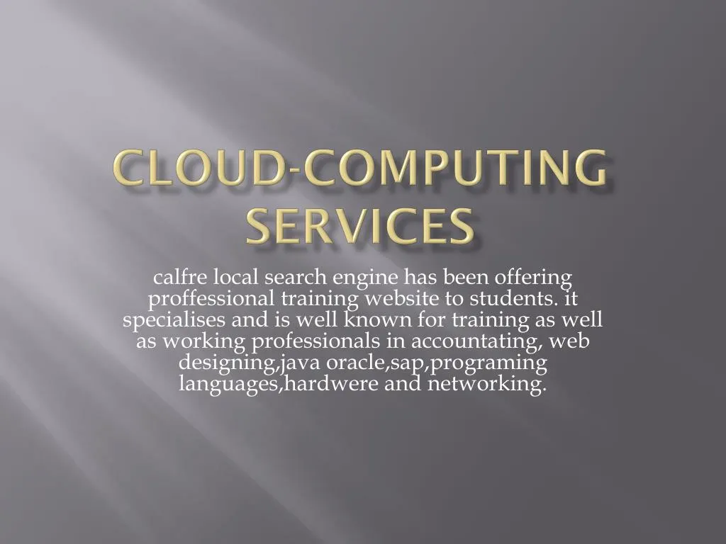 cloud computing services