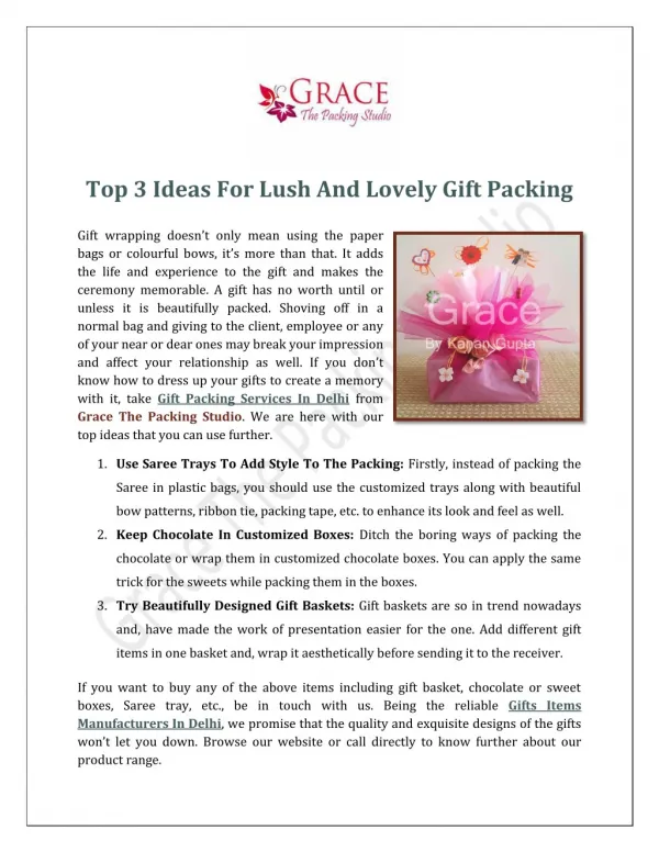 Top 3 Ideas For Lush And Lovely Gift Packing