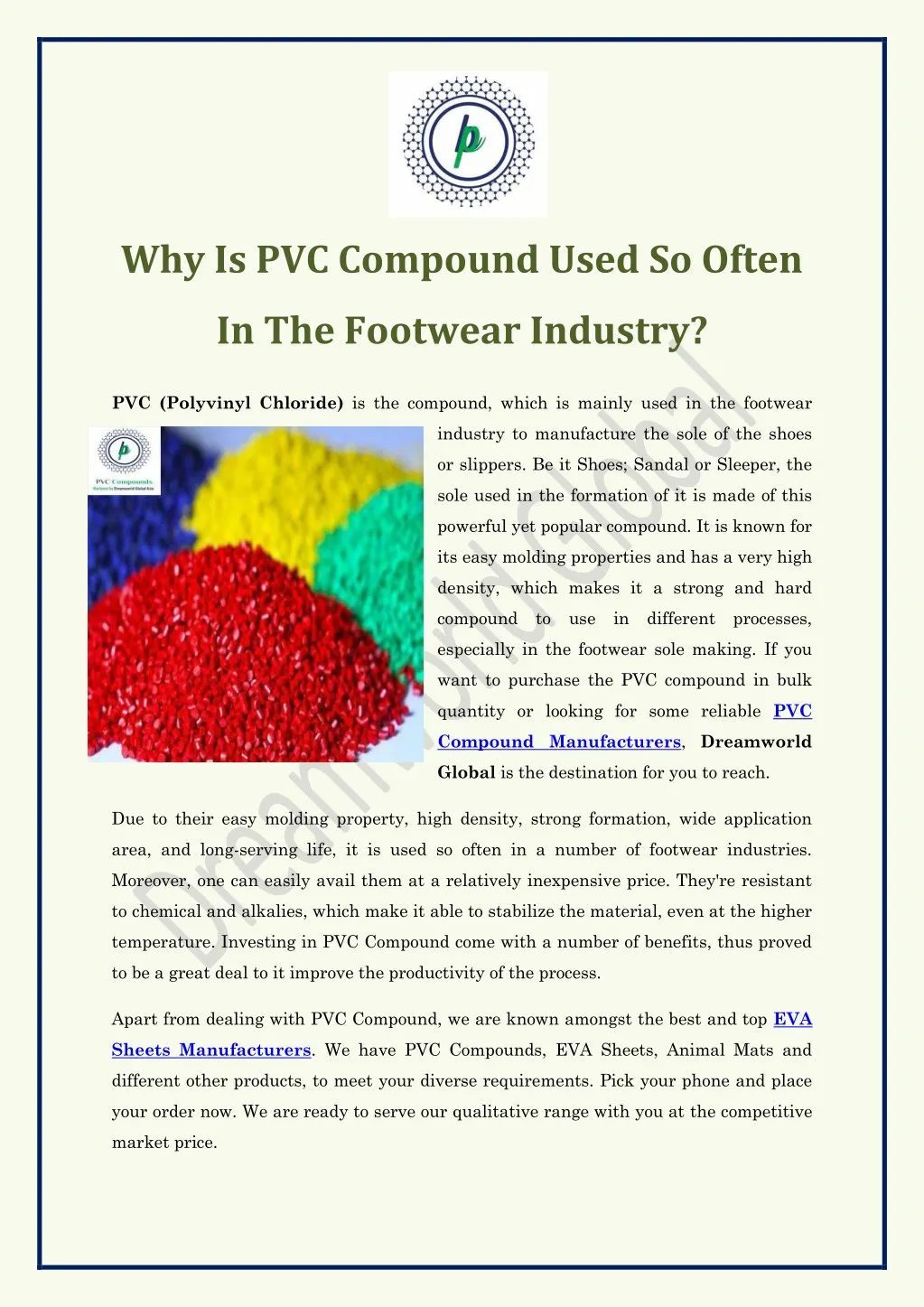 why is pvc compound used so often