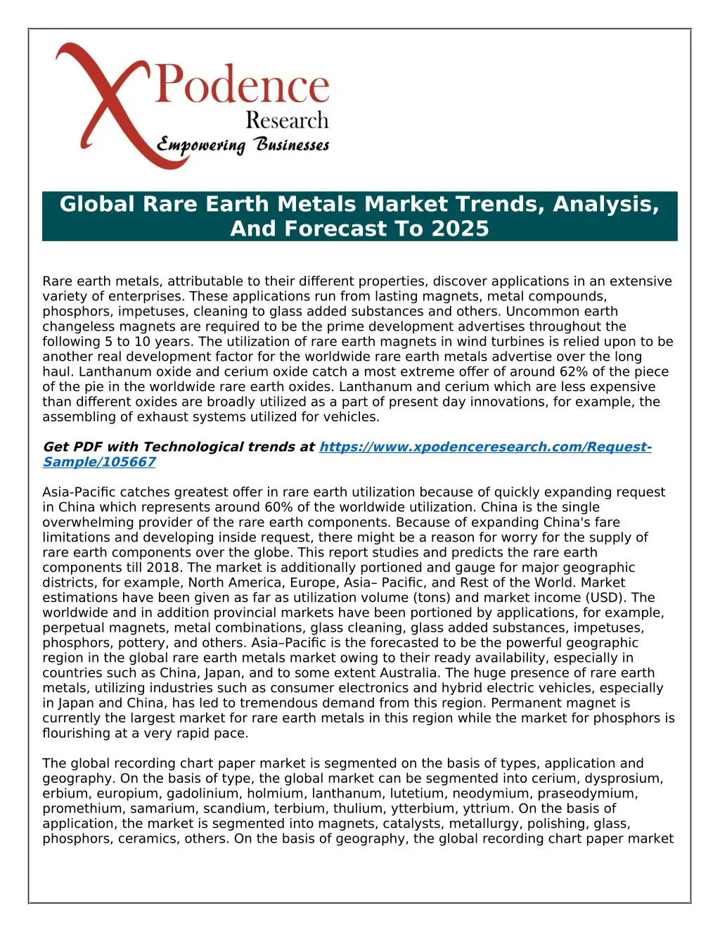 global rare earth metals market trends analysis