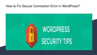 How to Fix Secure Connection Error in WordPress?