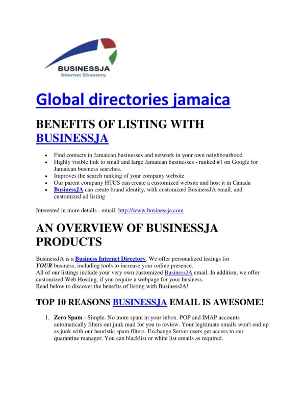 Global directories jamaica