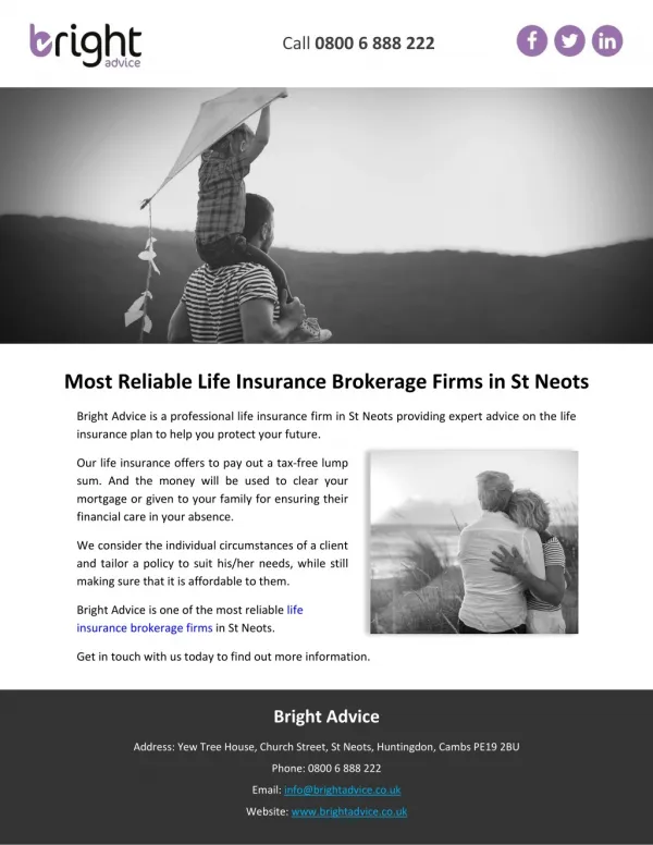 Most Reliable Life Insurance Brokerage Firms in St Neots