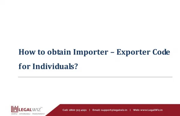 How to obtain Importer Exporter Code for Individuals?