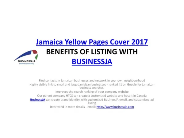 Jamaica Yellow Pages Cover 2017