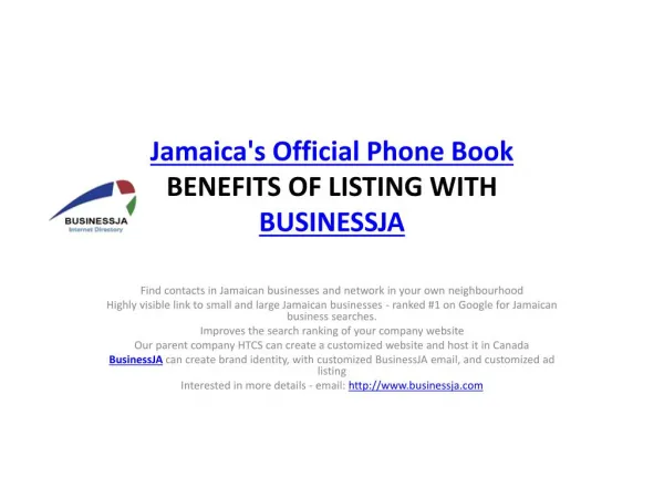 Jamaica's Official Phone Book