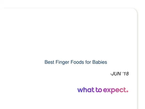 Best Finger Foods for Baby