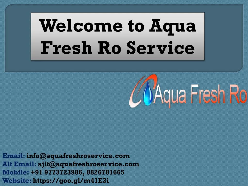 welcome to aqua fresh ro service