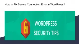 How to Fix Secure Connection Error in WordPress?