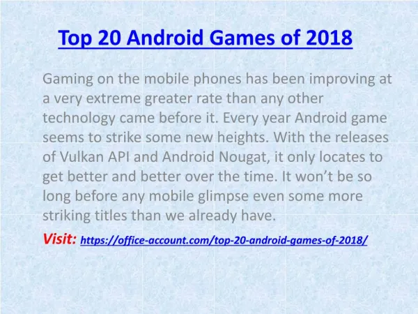 Top 20 Android Games of 2018