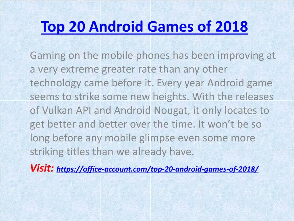 top 20 android games of 2018