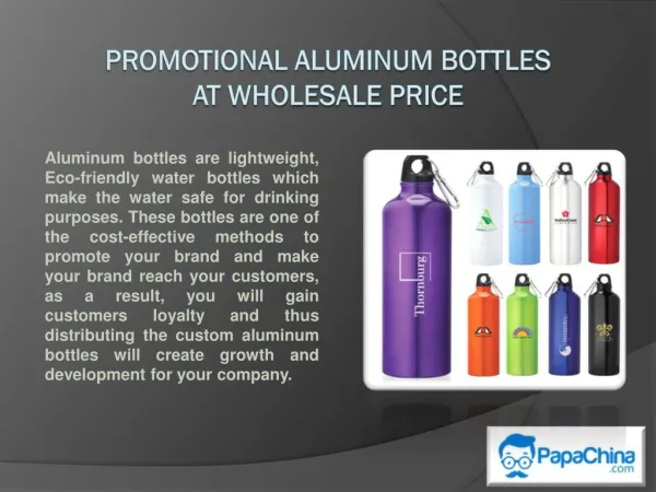 Get the Promotional Aluminum Bottles at Wholesale Price